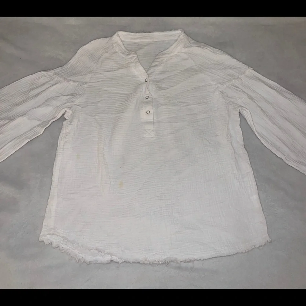 Women’s White Cotton Gauze Blouse Size M - Picture 6 of 6